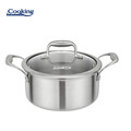 Semioala cu capac Atomic3, Cooking by Heinner, 20x10 cm, 2.8 L, inox/sticla, argintiu
