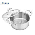 Semioala cu capac Atomic3, Cooking by Heinner, 24x12 cm, 5 L, inox/sticla, argintiu