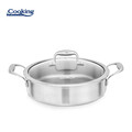 Cratita cu capac Atomic3, Cooking by Heinner, 26x7 cm, 3.5 L, inox/sticla, argintiu