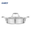 Cratita cu capac Atomic3, Cooking by Heinner, 26x7 cm, 3.5 L, inox/sticla, argintiu