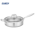 Tigaie adanca cu capac Atomic3, Cooking by Heinner, 28x7.5 cm, 4.2 L, inox/sticla, argintiu