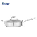Tigaie adanca cu capac Atomic3, Cooking by Heinner, 28x7.5 cm, 4.2 L, inox/sticla, argintiu