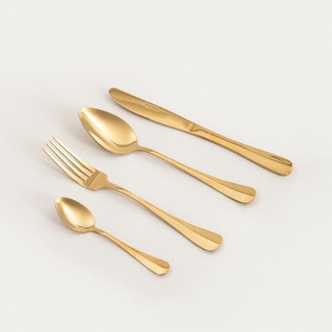 Set tacamuri 16 piese Aurc, Homla, inox, auriu