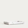 Tava decorativa Marmuri, Homla, 25x15x3 cm, marmura, alb/gri