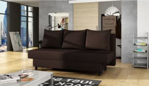 Canapea extensibila 3 locuri ELTAP, Amaza, 190x82x83 cm, lemn/poliester, maro