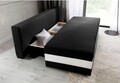 Canapea extensibila 3 locuri ELTAP, Calia, 195x86x83 cm, lemn/poliester, negru/alb