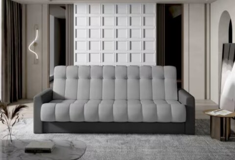 Canapea extensibila 3 locuri ELTAP, Garett, 212x85x90 cm, lemn/poliester, gri deschis/gri inchis