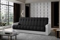 Canapea extensibila 3 locuri ELTAP, Garett, 212x85x90 cm, lemn/poliester, negru/alb