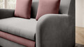 Canapea extensibila 2 locuri ELTAP, Ario, 130x103x85 cm, lemn/poliester, gri deschis/roz