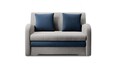 Canapea extensibila 2 locuri ELTAP, Ario, 130x103x85 cm, lemn/poliester, gri deschis/albastru inchis