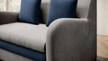 Canapea extensibila 2 locuri ELTAP, Ario, 130x103x85 cm, lemn/poliester, gri deschis/albastru inchis