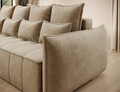 Canapea extensibila 3 locuri ELTAP, Weltton, 242x106x94 cm, lemn/poliester, bej inchis