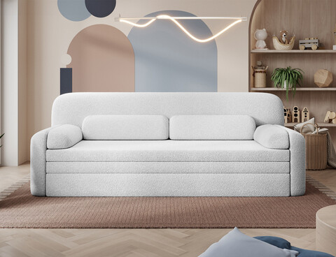 Canapea extensibila 2 locuri ELTAP, Elioss, 236x89x87 cm, lemn/poliester, alb