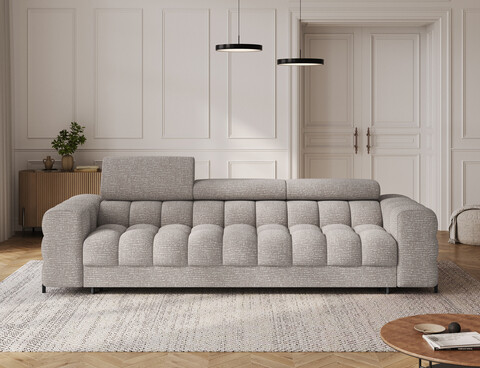 Canapea extensibila 3 locuri ELTAP, Festello, 260x100x96 cm, lemn/poliester, gri