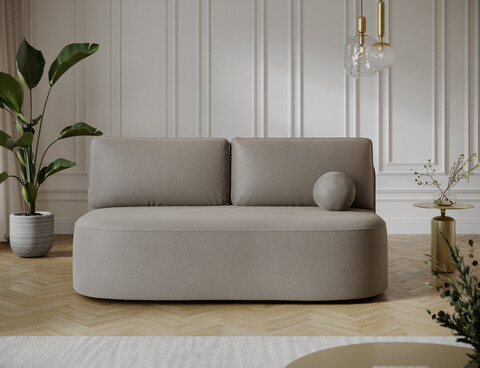 Canapea extensibila 2 locuri ELTAP, Lilana, 193x96x93 cm, lemn/poliester, bej inchis