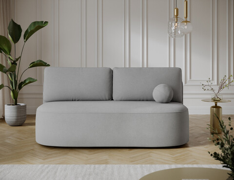 Canapea extensibila 2 locuri ELTAP, Lilana, 193x96x93 cm, lemn/poliester, gri deschis