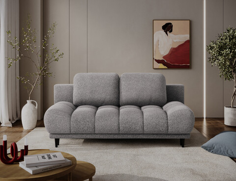 Canapea extensibila 2 locuri ELTAP, Guavio, 210x77x97 cm, lemn/poliester, gri inchis