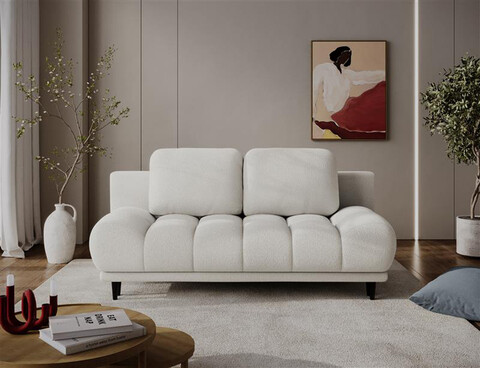 Canapea extensibila 2 locuri ELTAP, Guavio, 210x77x97 cm, lemn/poliester, alb