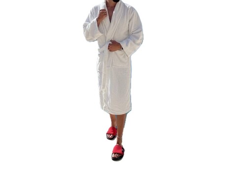 Halat de baie Terry, ET 2000 IMPEX, L/XL, bumbac, alb