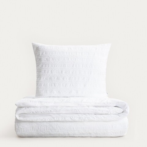 Lenjerie de pat pentru o persoana Reya, Homla, 140x200 cm, 2 piese, microfibra din poliester, alb