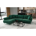 Coltar extensibil stanga 4 locuri ELTAP, LT-35LO, Larde, 286x191x90 cm, lemn/poliester, verde inchis