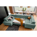 Coltar extensibil stanga 6 locuri ELTAP, LT-100PO, Louis, 347x202x92 cm, lemn/poliester, verde