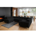 Coltar extensibil stanga 6 locuri ELTAP, LT-10VER, Louis, 347x202x92 cm, lemn/poliester, negru