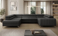 Coltar extensibil stanga 6 locuri ELTAP, LT-11SOF, Louis, 347x202x92 cm, lemn/poliester, negru