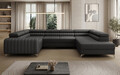 Coltar extensibil dreapta 6 locuri ELTAP, RT-11SOF, Louis, 347x202x92 cm, lemn/poliester, negru
