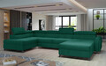Coltar extensibil stanga 5 locuri ELTAP, Jos-13, Josette, 370x190x98 cm, lemn/poliester, verde inchis
