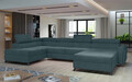 Coltar extensibil stanga 5 locuri ELTAP, Jos-22, Josette, 370x190x98 cm, lemn/poliester, albastru