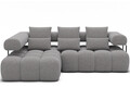 Coltar extensibil stanga 3 locuri ELTAP, Levvi, 260x184x102 cm, lemn/poliester, gri deschis