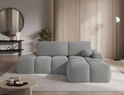 Coltar extensibil dreapta 3 locuri ELTAP, Vittario, 227x170x95 cm, lemn/poliester, gri inchis