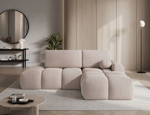 Coltar extensibil dreapta 3 locuri ELTAP, Vittario, 227x170x95 cm, lemn/poliester, maro deschis