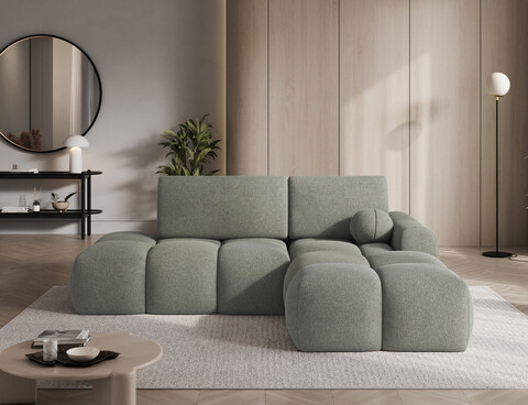 Coltar extensibil dreapta 3 locuri ELTAP, Vittario, 227x170x95 cm, lemn/poliester, verde olive