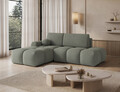 Coltar extensibil stanga 3 locuri ELTAP, Vittario, 227x170x95 cm, lemn/poliester, verde olive