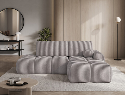 Coltar extensibil dreapta 3 locuri ELTAP, Vittario, 227x170x95 cm, lemn/poliester, gri