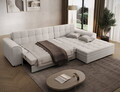 Coltar extensibil dreapta 4 locuri ELTAP, Sorento, 296x194x78 cm, lemn/poliester, alb murdar