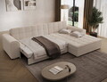 Coltar extensibil dreapta 4 locuri ELTAP, Sorento, 296x194x78 cm, lemn/poliester, bej