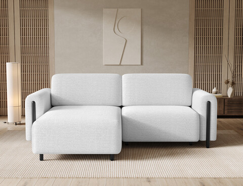 Coltar extensibil stanga 3 locuri ELTAP, LT-BL-01ROY, Acossta, 244x154x95 cm, lemn/poliester, alb/negru