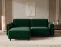 Coltar extensibil stanga 3 locuri ELTAP, LT-BL-35AMO, Acossta, 244x154x95 cm, lemn/poliester, verde inchis/negru