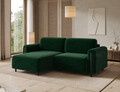 Coltar extensibil stanga 3 locuri ELTAP, LT-BL-35AMO, Acossta, 244x154x95 cm, lemn/poliester, verde inchis/negru