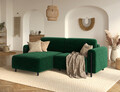 Coltar extensibil stanga 3 locuri ELTAP, LT-BL-35AMO, Acossta, 244x154x95 cm, lemn/poliester, verde inchis/negru