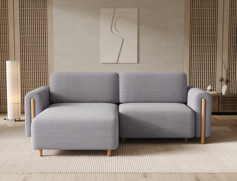 Coltar extensibil stanga 3 locuri ELTAP, LT-O-03JAR, Acossta, 244x154x95 cm, lemn/poliester, gri/natur