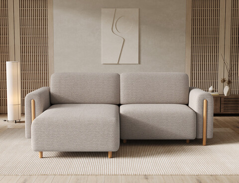 Coltar extensibil stanga 3 locuri ELTAP, LT-O-18ROY, Acossta, 244x154x95 cm, lemn/poliester, bej/natur