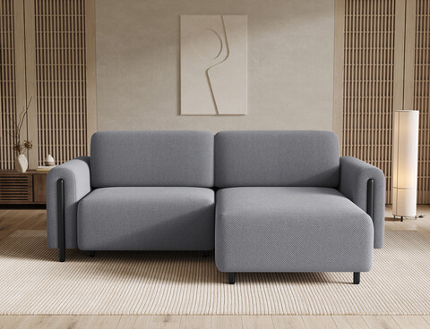 Coltar extensibil dreapta 3 locuri ELTAP, RT-BL-05CAL, Acossta, 244x154x95 cm, lemn/poliester, gri/negru