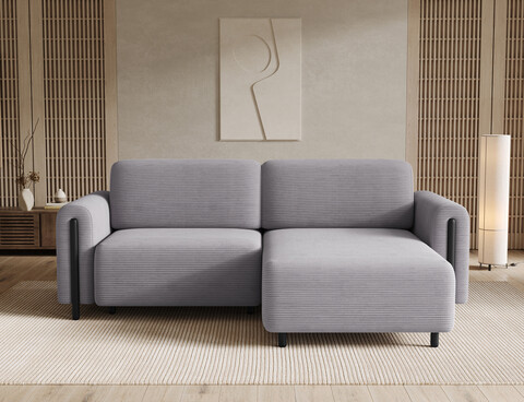 Coltar extensibil dreapta 3 locuri ELTAP, RT-BL-03JAR, Acossta, 244x154x95 cm, lemn/poliester, gri/negru