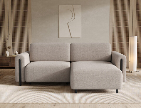 Coltar extensibil dreapta 3 locuri ELTAP, RT-BL-18ROY, Acossta, 244x154x95 cm, lemn/poliester, bej/negru