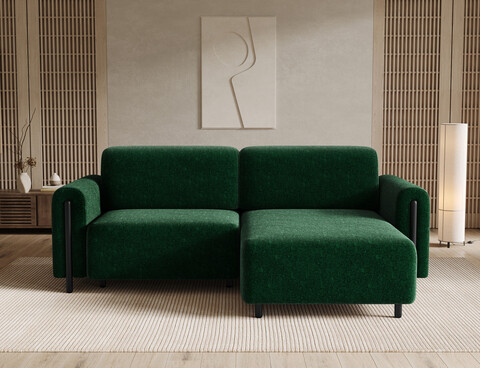 Coltar extensibil dreapta 3 locuri ELTAP, RT-BL-35AMO, Acossta, 244x154x95 cm, lemn/poliester, verde inchis/negru