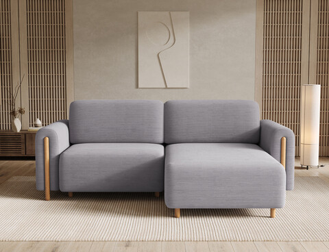 Coltar extensibil dreapta 3 locuri ELTAP, RT-O-03JAR, Acossta, 244x154x95 cm, lemn/poliester, gri/natur